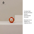 Cinnabar Red Bamboo Window Gaiwan – Hand-Painted Porcelain