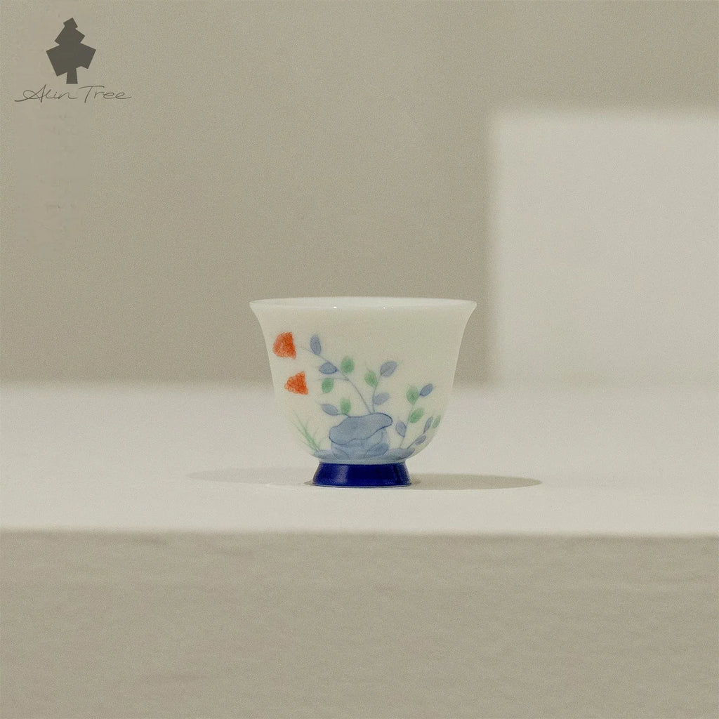 Hand-Painted Underglaze Tianzhu Jade Clay Master Cup (50ml) - AlinTree