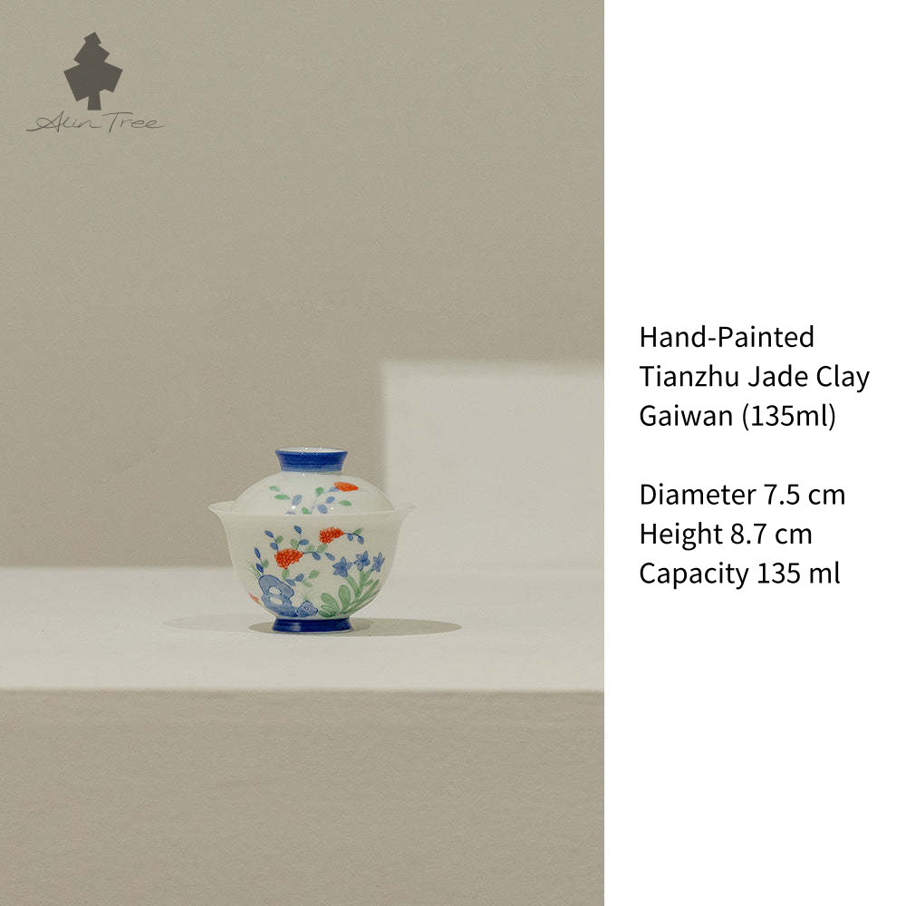 Hand-Painted Tianzhu Jade Clay Gaiwan (135ml)