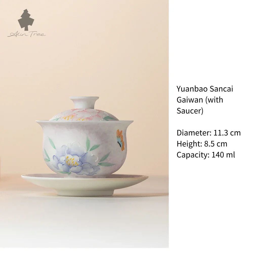 Hand-Painted Peony Collection – Pastel White Glaze (Peony Motif) - AlinTree