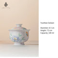 Hand-Painted Peony Collection – Pastel White Glaze (Peony Motif) - AlinTree