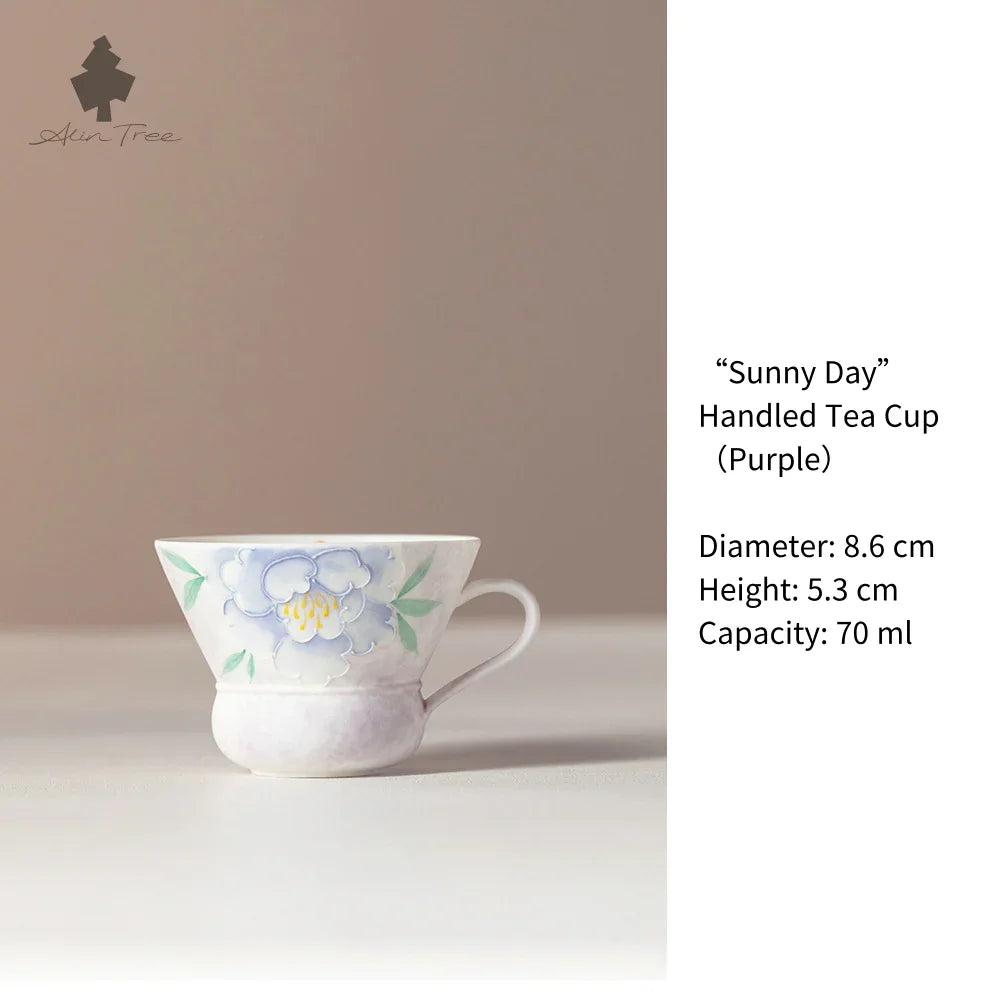 Hand-Painted Peony Collection – Pastel White Glaze (Peony Motif) - AlinTree