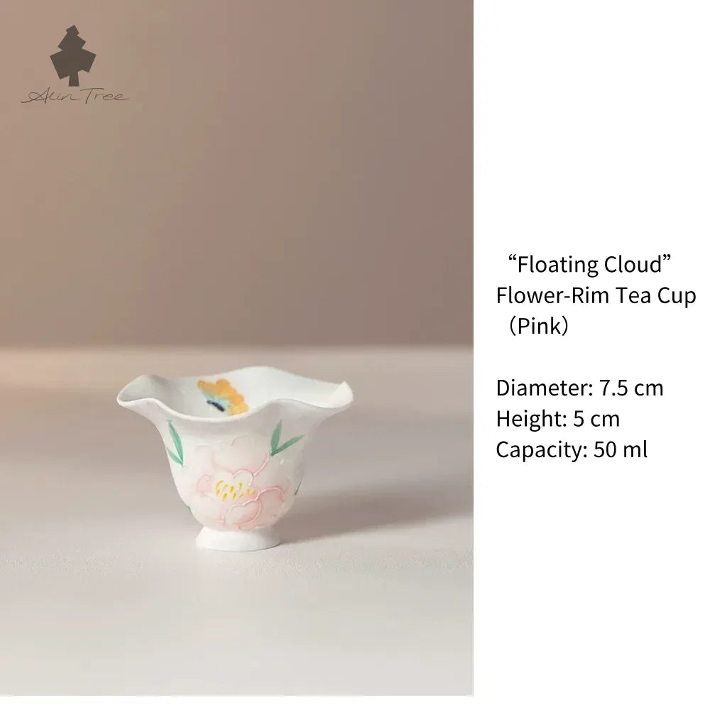 Hand-Painted Peony Collection – Pastel White Glaze (Peony Motif) - AlinTree