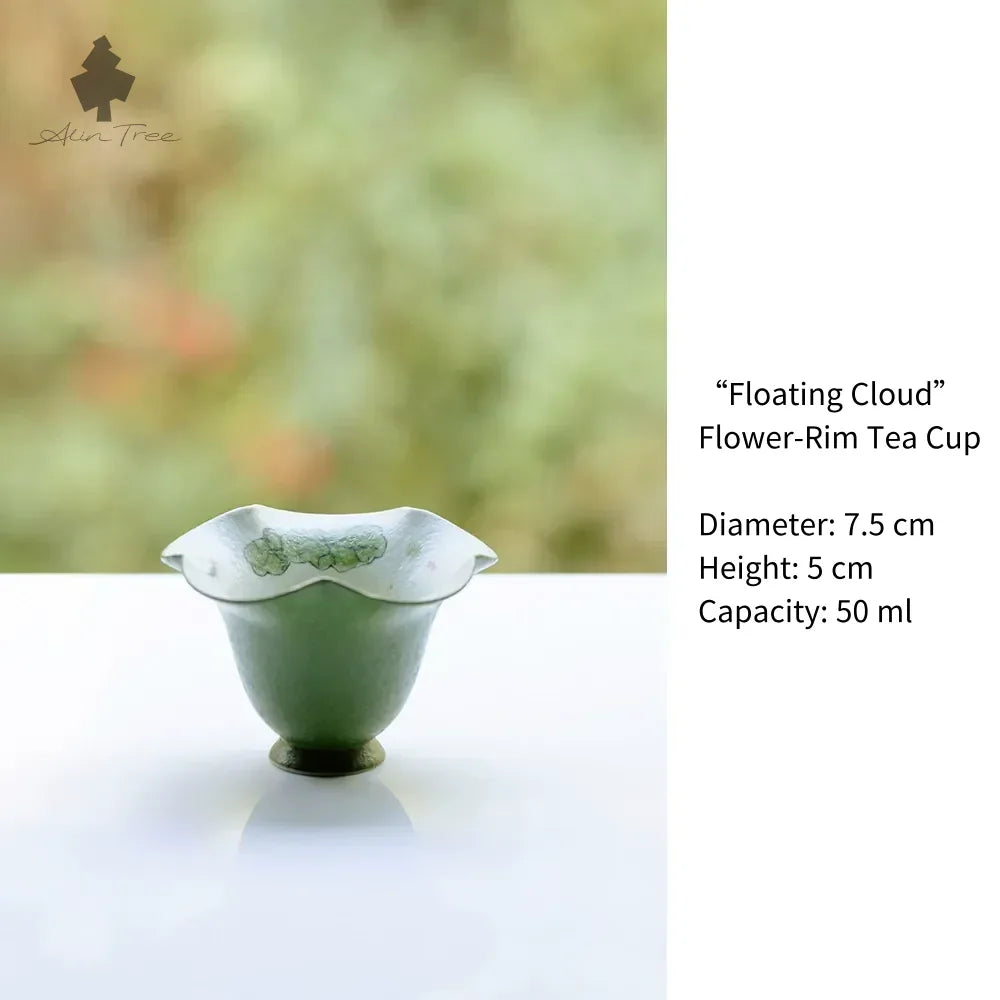 Hand-Painted Lotus &amp; Fish Collection – Celadon Green (Lotus Motif) - AlinTree