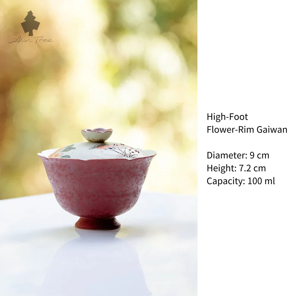 Hand-Painting“Sand Red” Butterflies-in-Bloom Collection - AlinTree