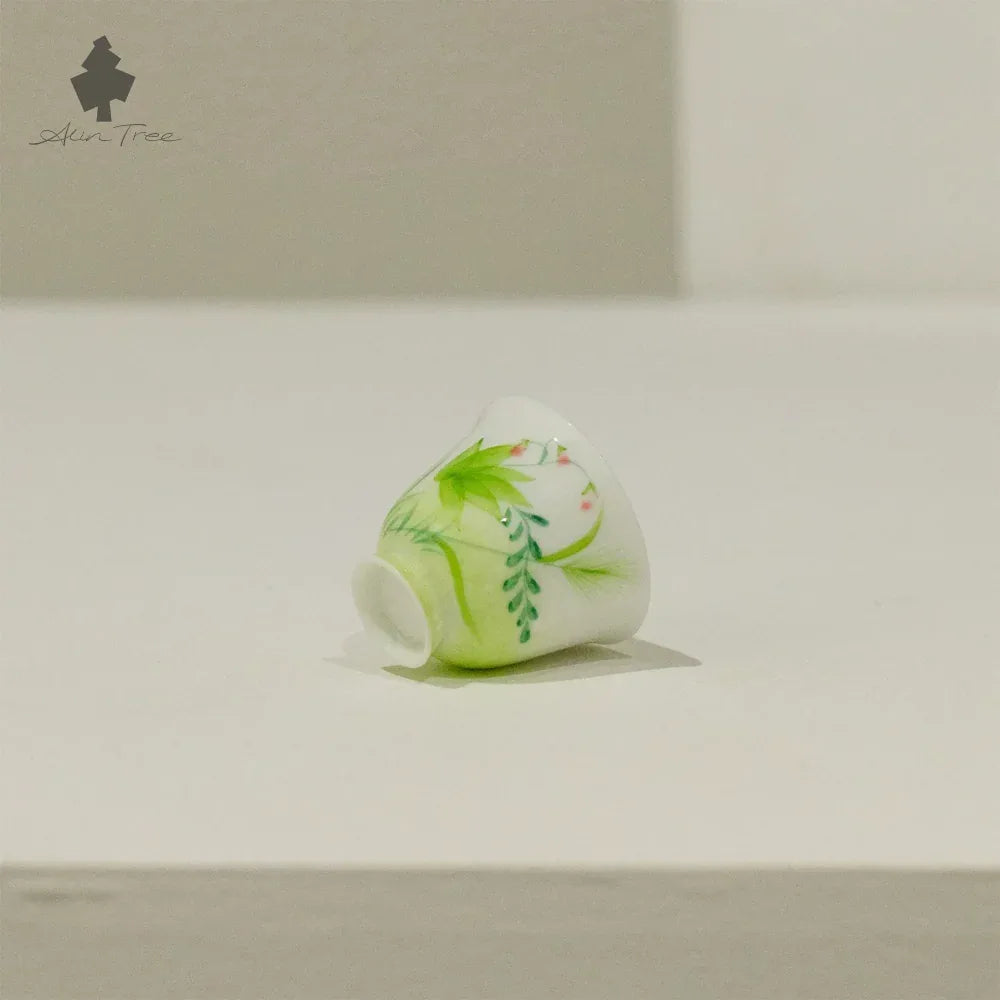 Hand-Painted Underglaze “Spring” White Porcelain “Hechang” Tea Cup - AlinTree