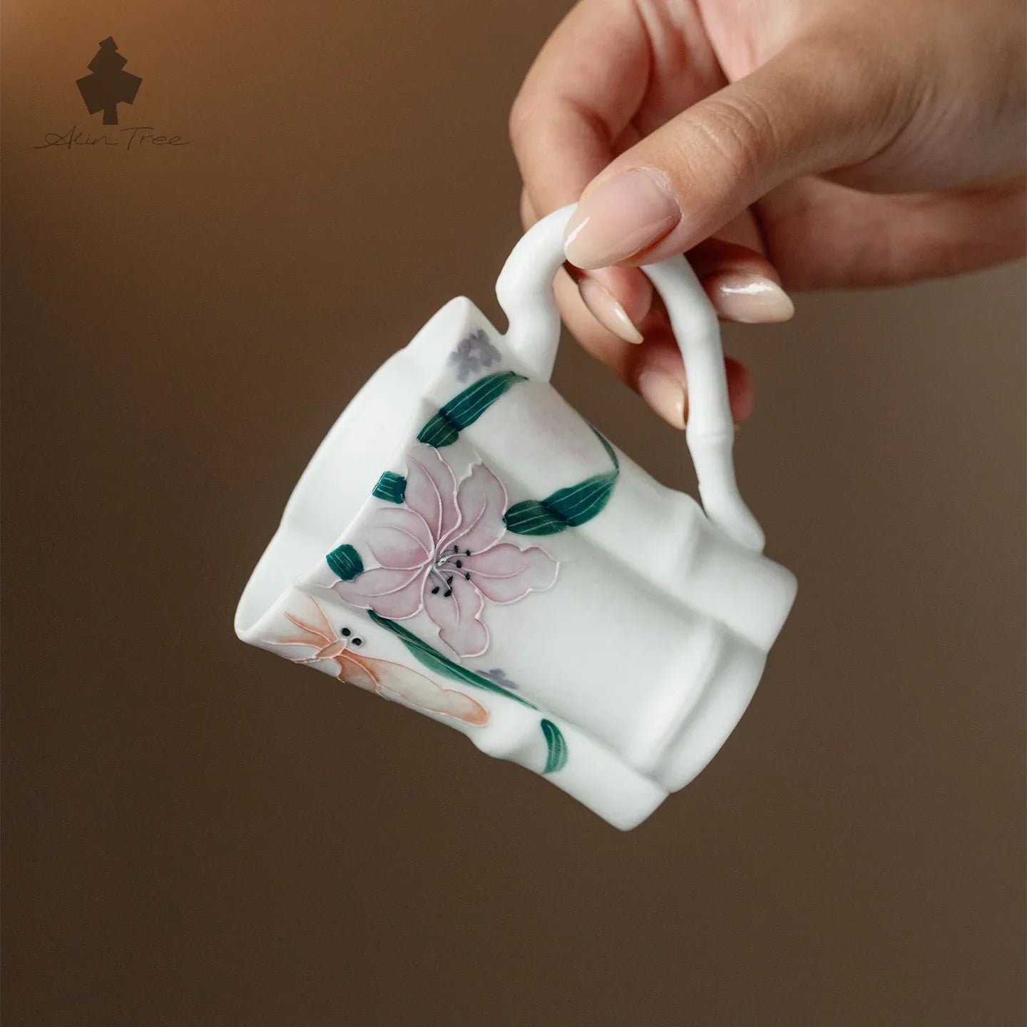 Hand-Painted Bamboo-Node Coffee Cup - AlinTree