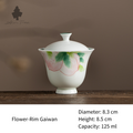 Peach Blush Collection – Hand-Painted Peach Motif (Gaiwan)