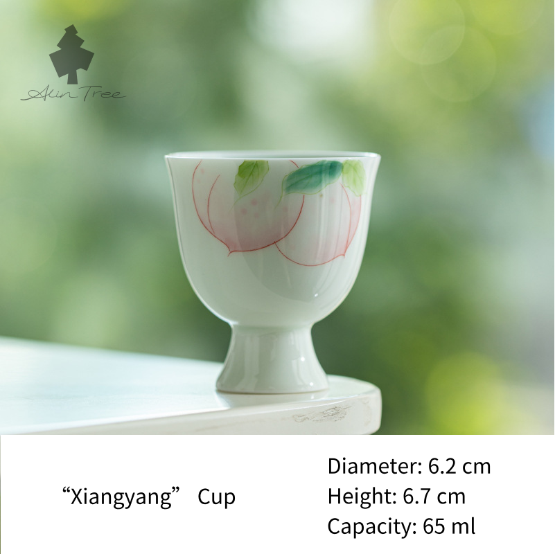 Peach Blush Collection – Hand-Painted Peach Motif (Tea Cup)