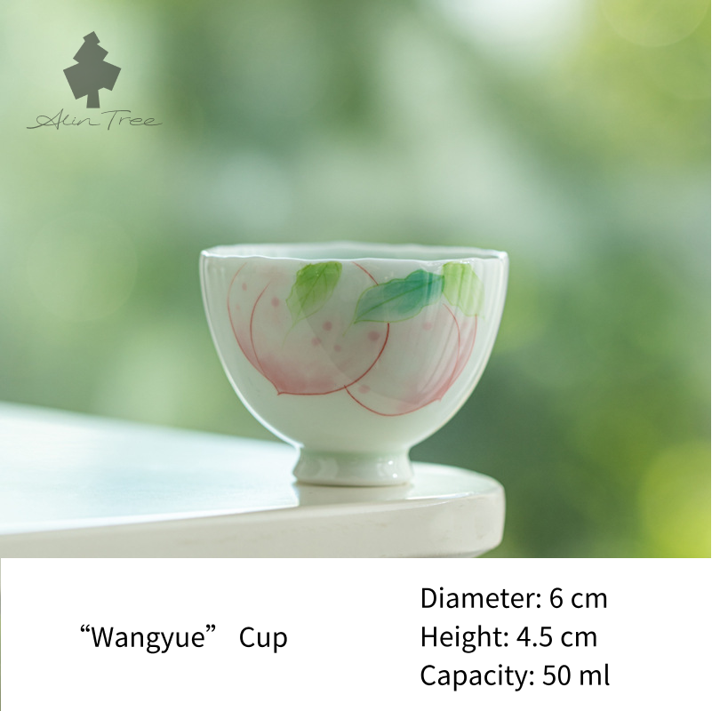 Peach Blush Collection – Hand-Painted Peach Motif (Tea Cup)