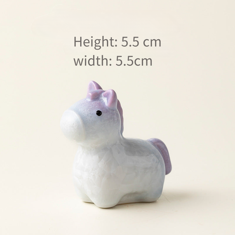 Crystal-Glaze Cute Horse Tea Pet