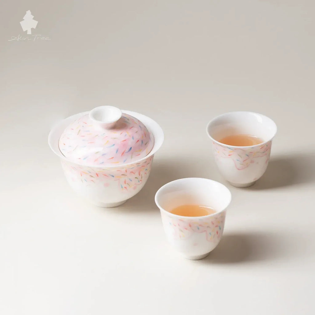 Pink Candy Bean Gaiwan Tea Set - AlinTree
