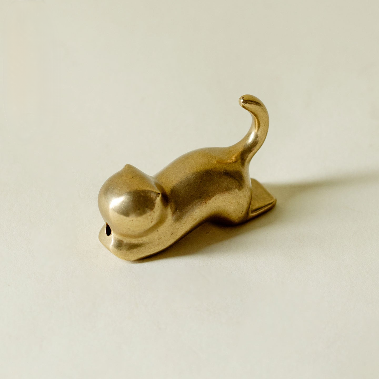 Brass Lucky Cat Incense Holder Tea Table Ornament
