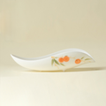 Hand-Painted Persimmon Blessing Autumn Leaf Ceramic Tea Scoop (Cha Ze)