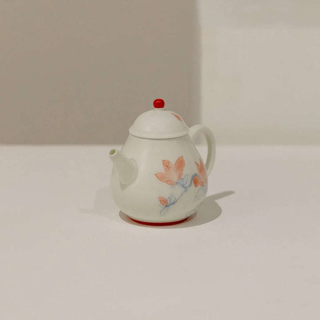 Orchid Red Hand-Painted Pear-Shaped Teapot 125ml - AlinTree