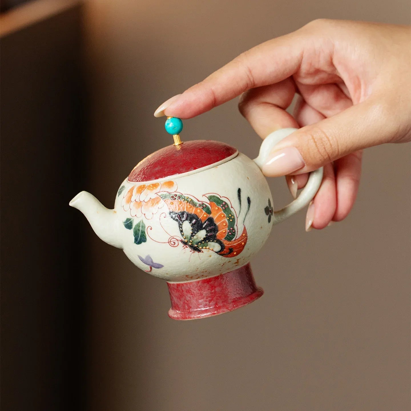 Hand-Painting“Sand Red” Butterflies-in-Bloom Collection - AlinTree