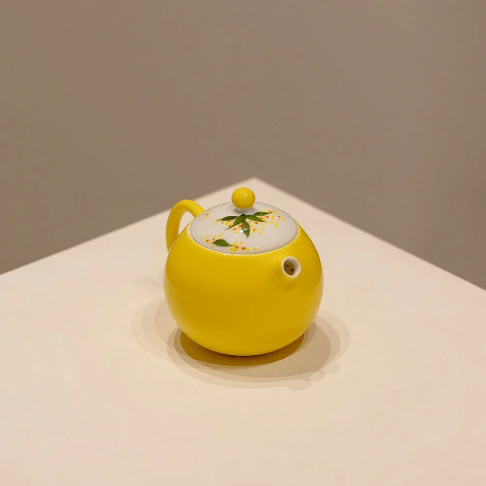 Imperial Yellow Hand-Painted Osmanthus Teapot - AlinTree