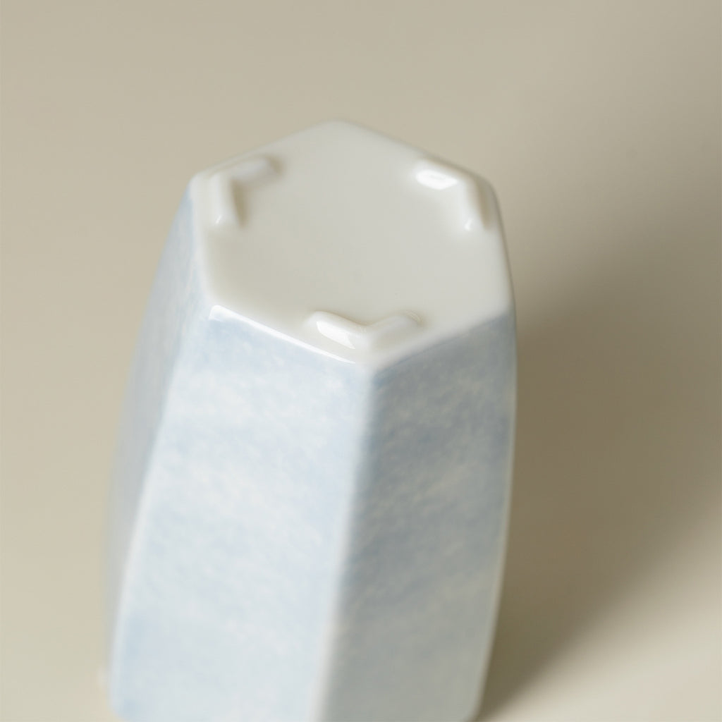 Hand-Painted Butterfly & Floral Hexagon Mini Travel Ceramic Tea Canister (250ml)