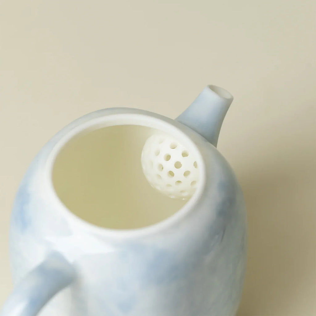 Hand-Painted Butterfly & Flower Square Porcelain Teapot (150ml) - AlinTree