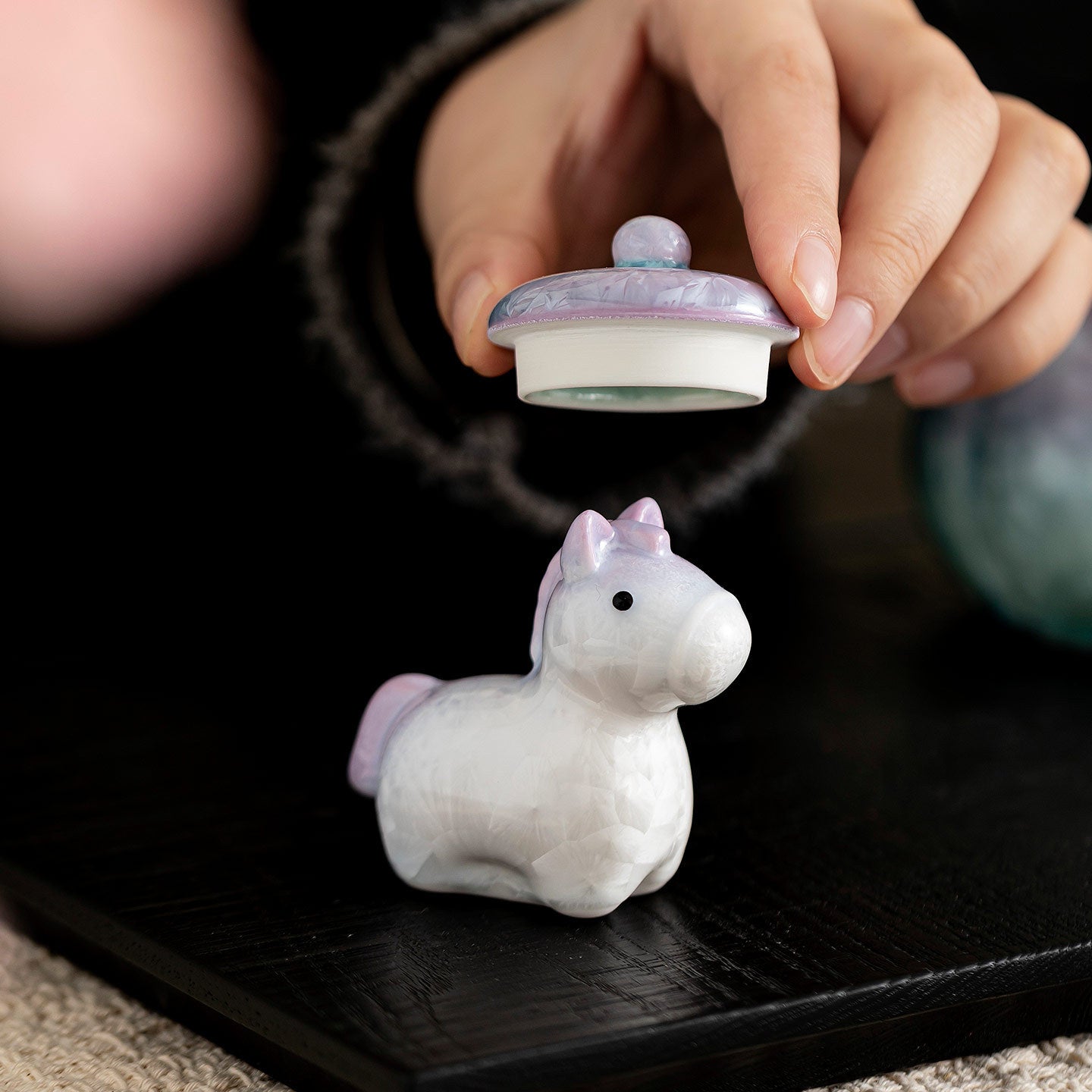Crystal-Glaze Cute Horse Tea Pet