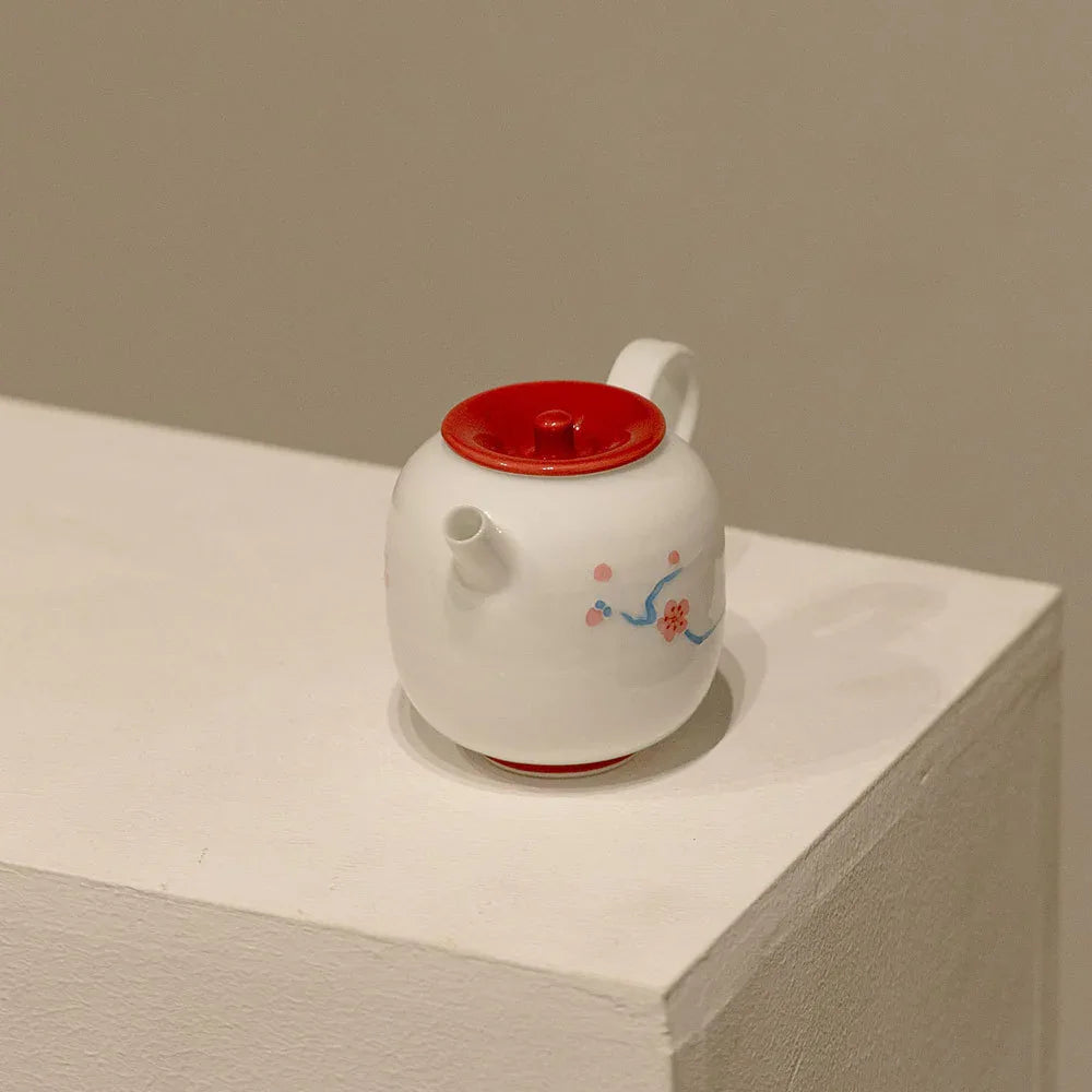 Red Glaze Raised Ice Plum Hand-Painted Suxin Teapot 140ml - AlinTree