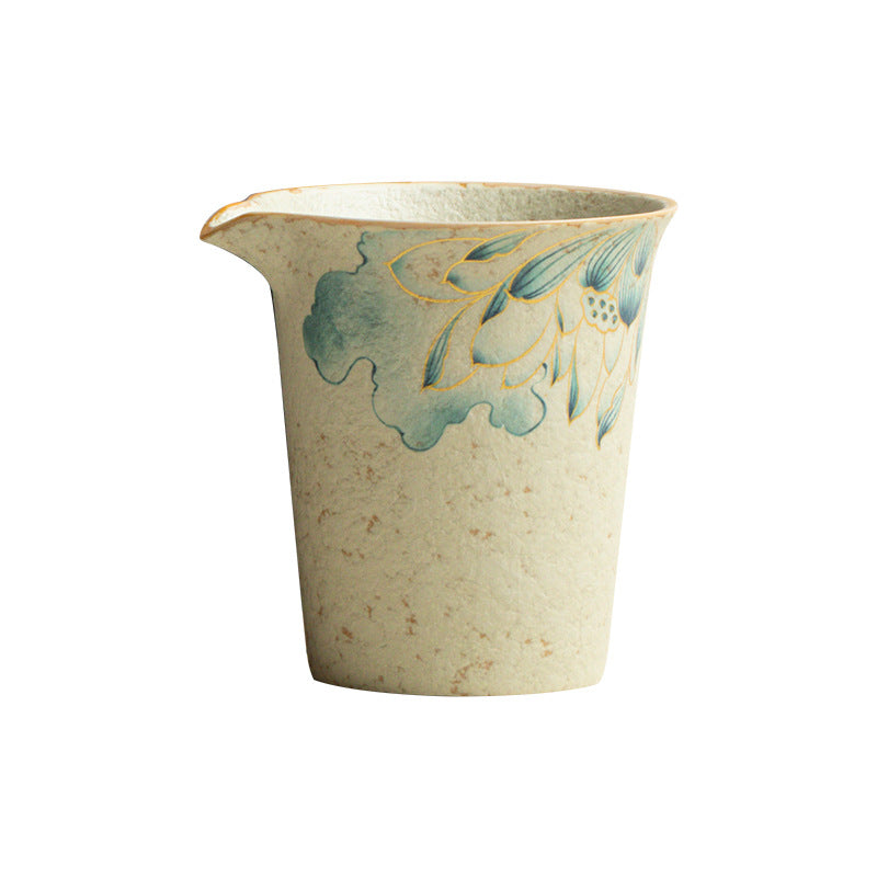 Blue-and-White Lotus Coarse Stoneware Fairness Cup,180ml