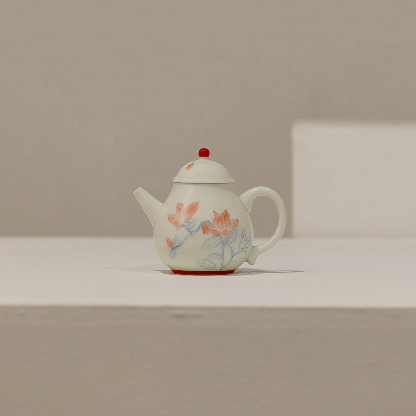 Orchid Red Hand-Painted Pear-Shaped Teapot 125ml