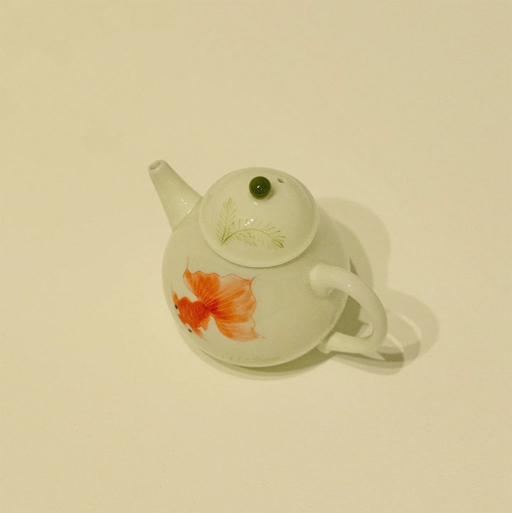 Red Koi Hand-Painted Pear-Shaped Teapot 120ml - AlinTree