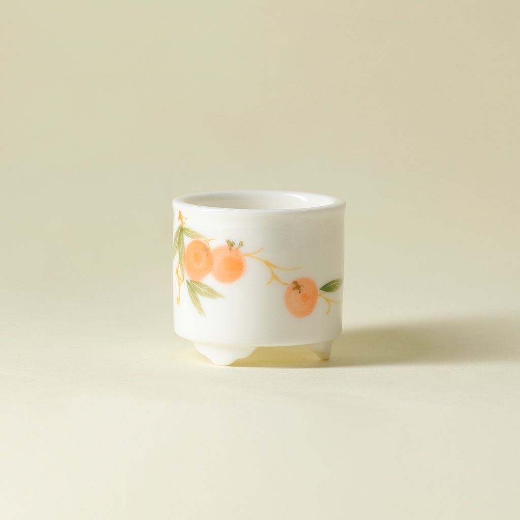 Hand-Painted Persimmon Ceramic Stick Incense Burner (70 ml)