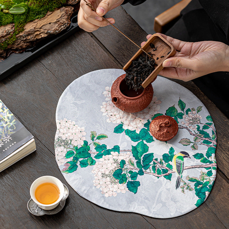 Chinese-Style Tea Mat Dry Tea Table Mat Teapot Coaster Fabric Zen-Inspired Mat