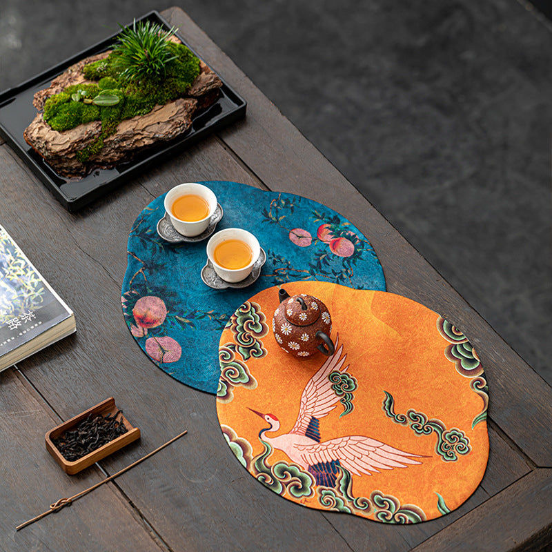 Chinese-Style Tea Mat Dry Tea Table Mat Teapot Coaster Fabric Zen-Inspired Mat