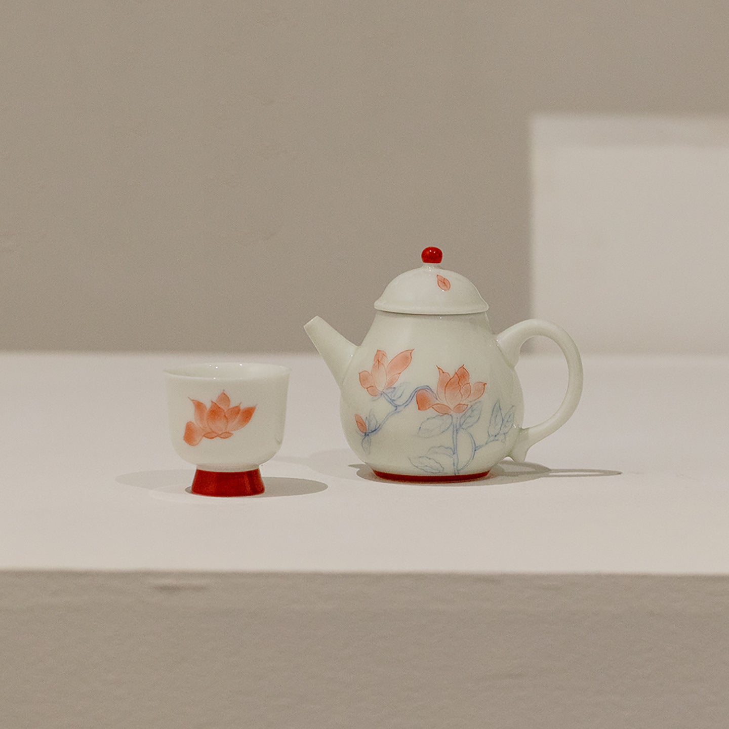 Orchid Red Hand-Painted Pear-Shaped Teapot 125ml