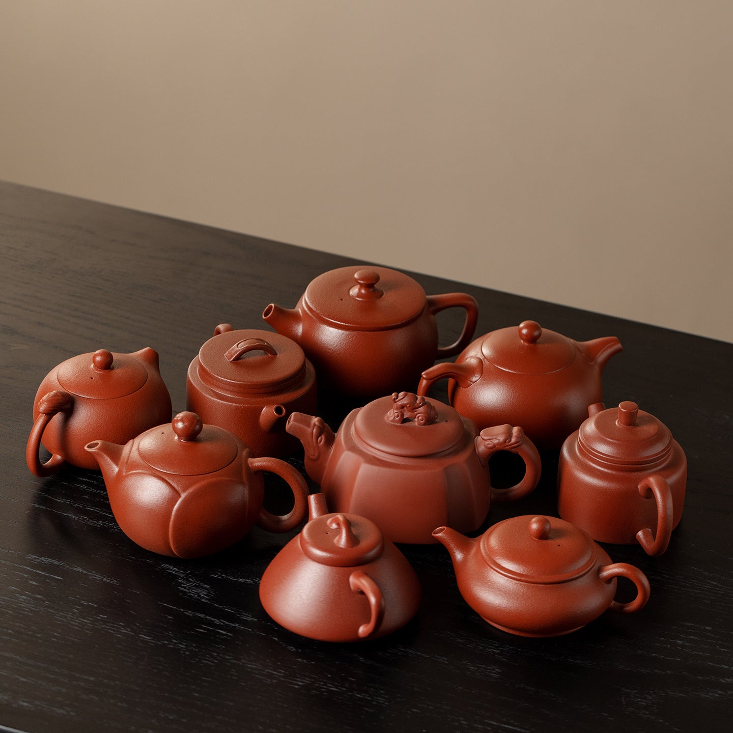 Zhuni (Cinnabar Clay) Yixing Zisha Teapot  (Semi-Handmade)