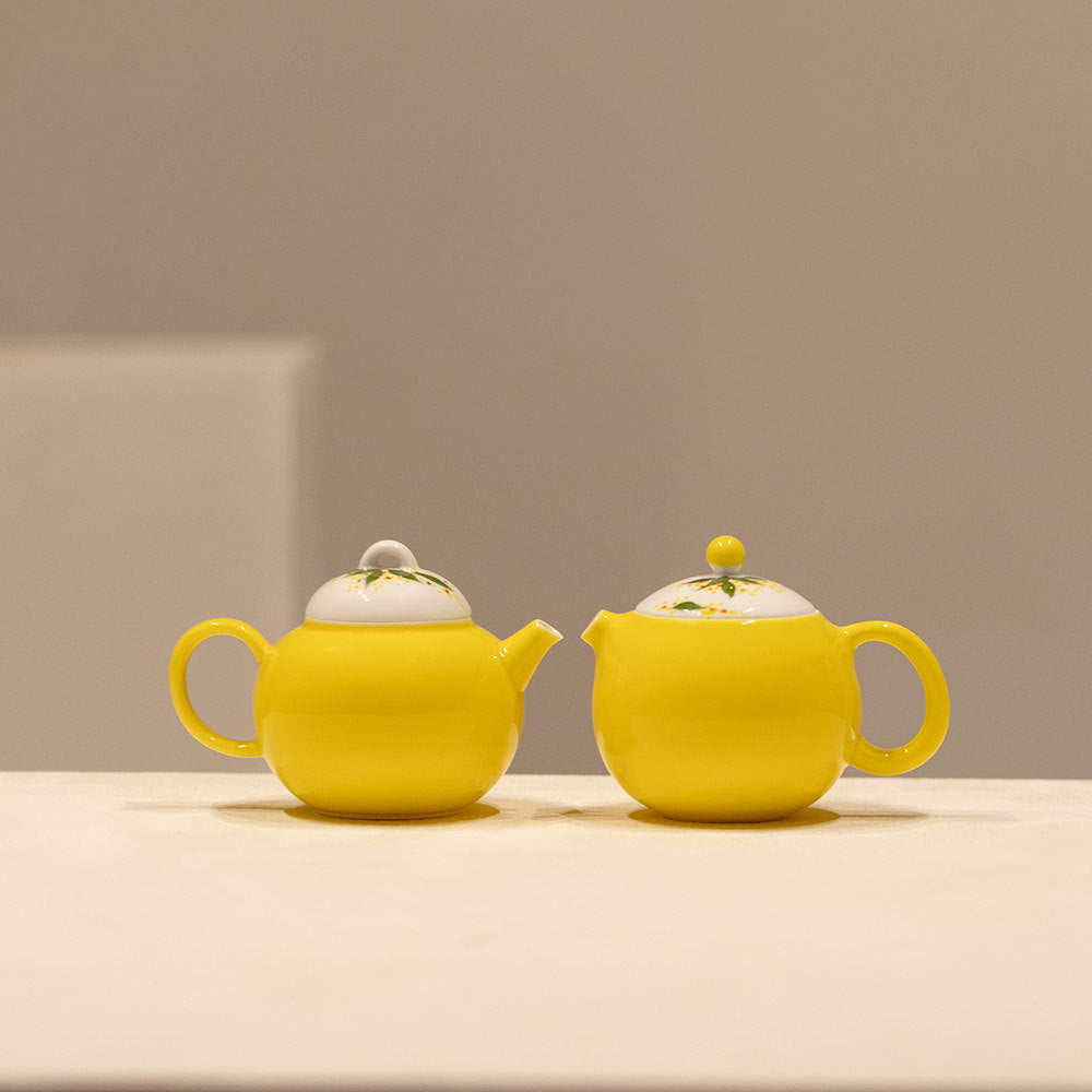 Imperial Yellow Hand-Painted Osmanthus Teapot - product image 4