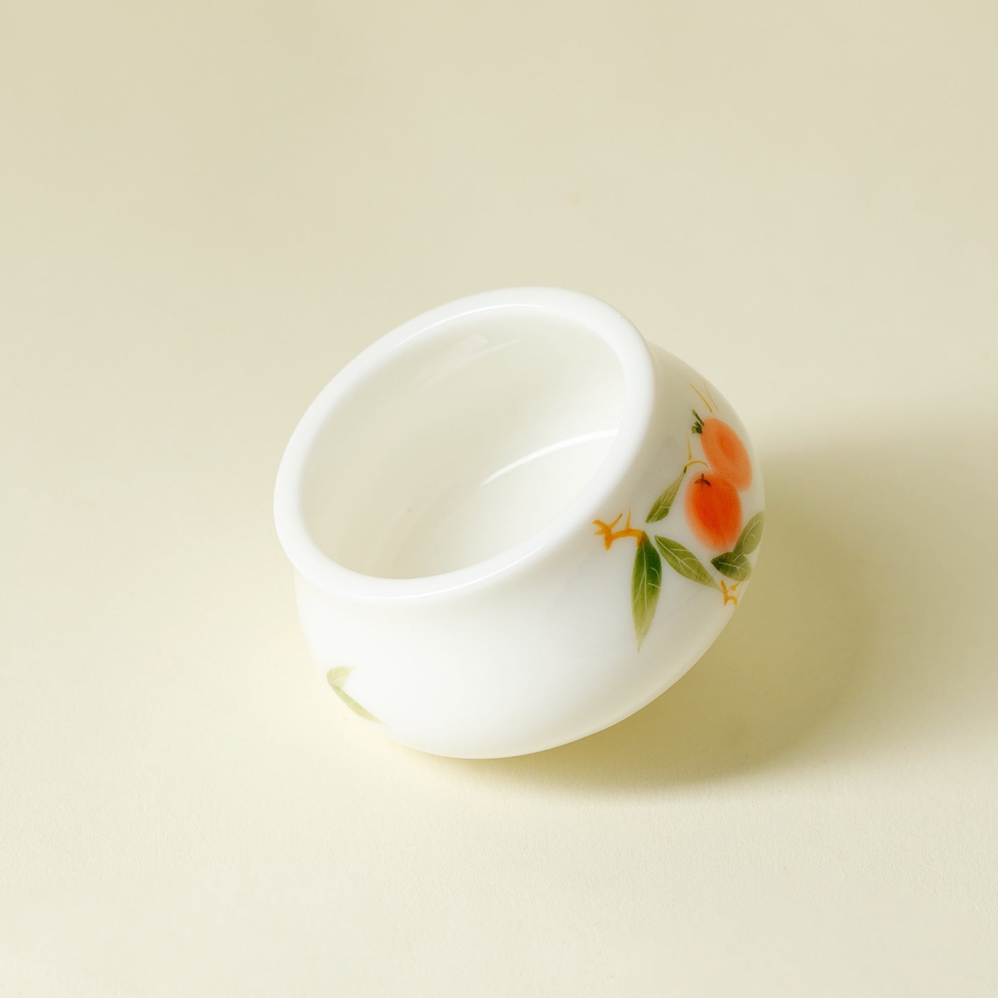 Hand-Painted Persimmon Ceramic Stick Incense Burner (Luohan, 60 ml)