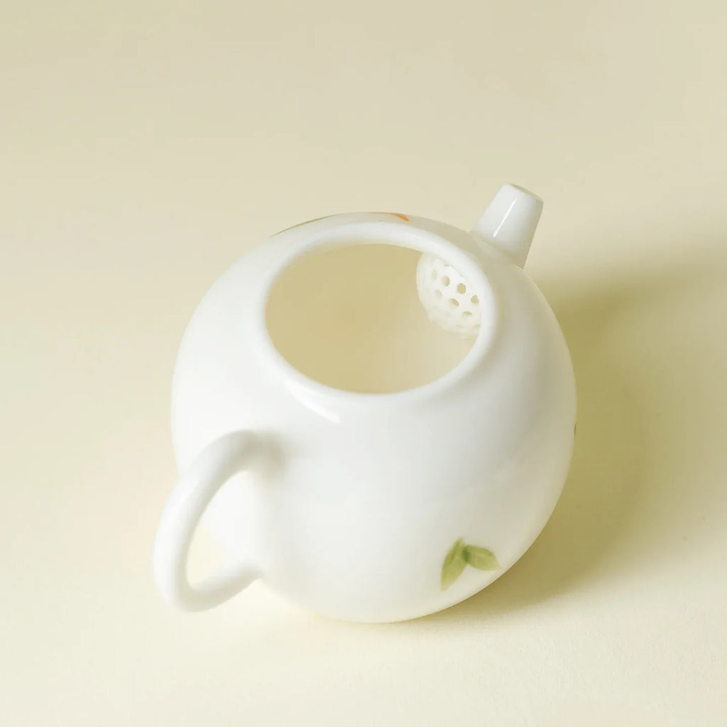 Persimmon Wish Hand-Painted Underglaze Xiaowen Teapot 120ml - AlinTree