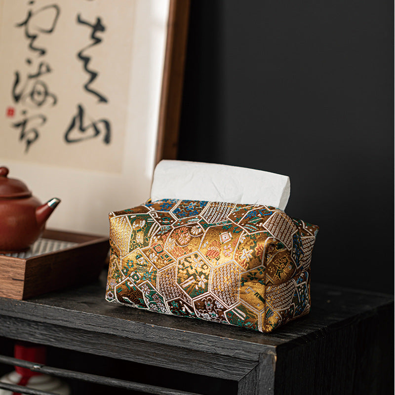 Tissue Box Cover Fabric Tissue Box Cover Vintage Tea Storage Bag Tissue Box Cover