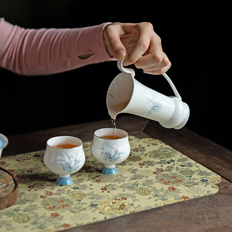 Hand-Painted Orchid Ceramic Fairness Cup,125ml