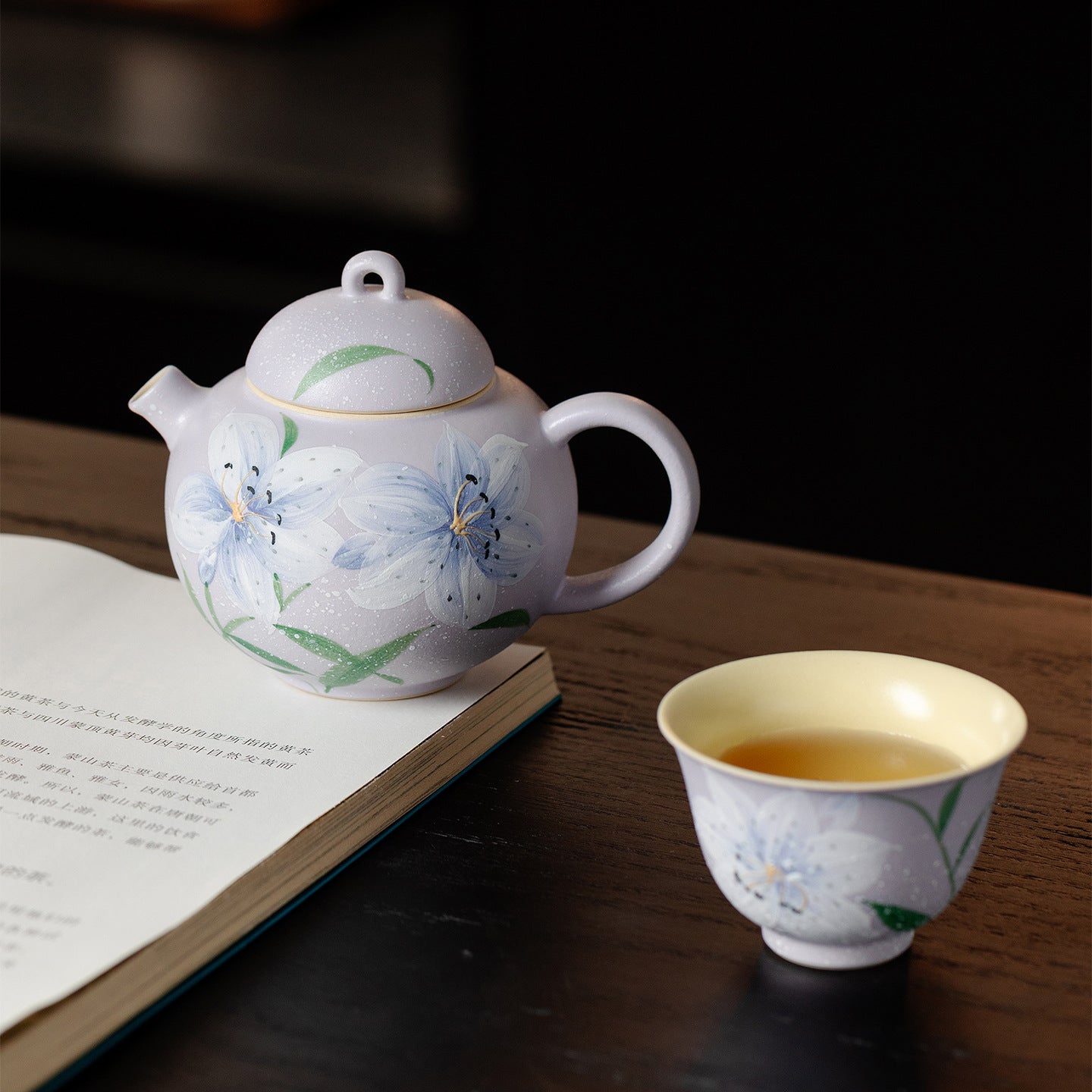 Purple Mist Lily Collection (Hand-Painted, Lavender Glaze)