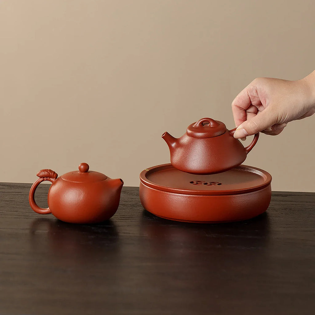 Zhuni (Cinnabar Clay) Yixing Zisha Teapot (Semi-Handmade) - AlinTree