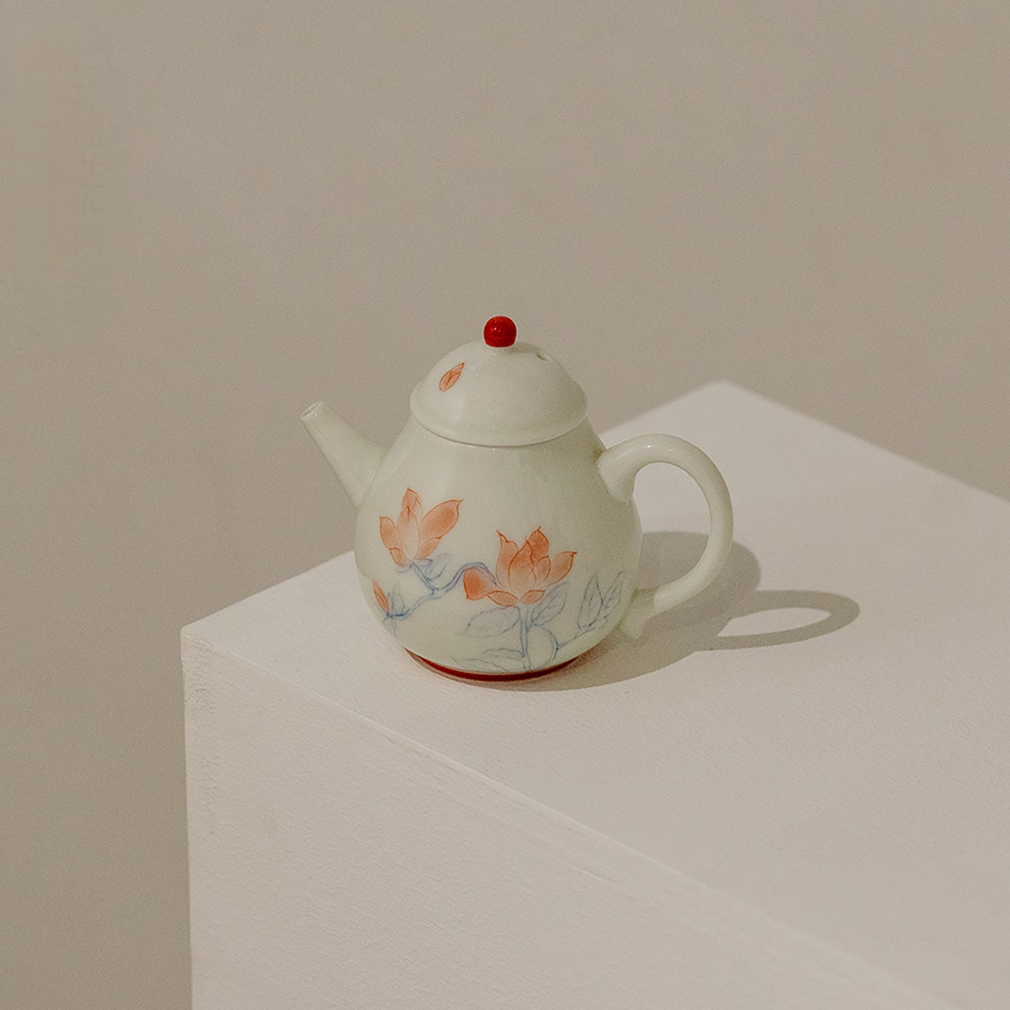 Orchid Red Hand-Painted Pear-Shaped Teapot 125ml