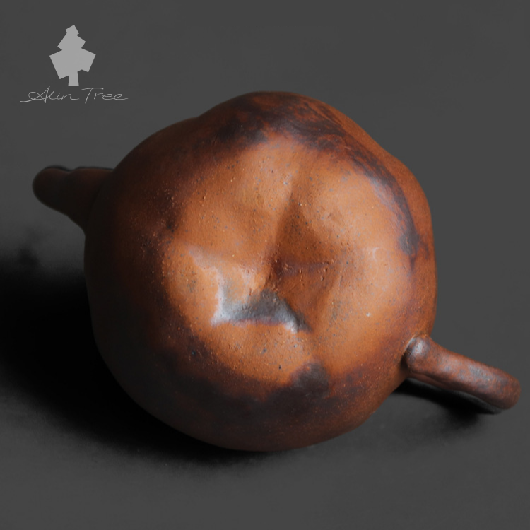 Coarse Stoneware Old Rock Clay Apple-Shaped Teapot