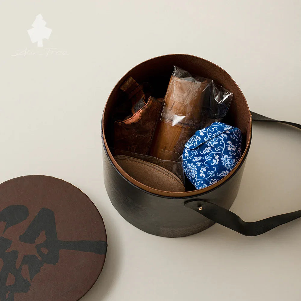 Purple Clay Travel Tea Set – Round Barrel Case - AlinTree