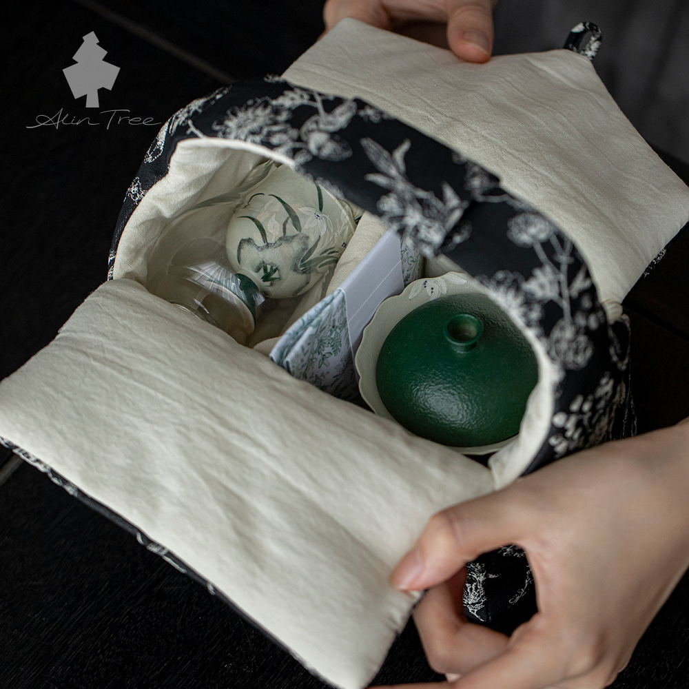 Hand-Painted Orchid Travel Tea Set