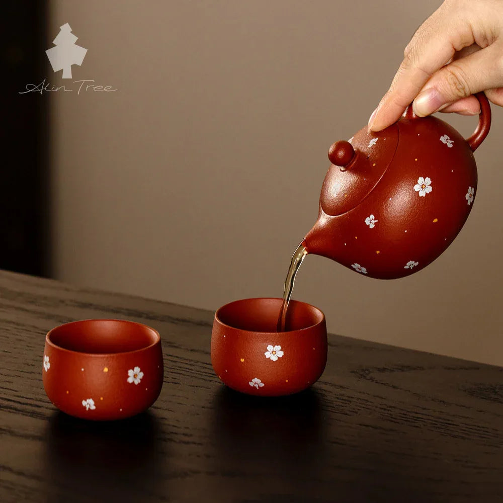 Zhu Ni Purple Clay Xishi Teapot Tea Set - AlinTree