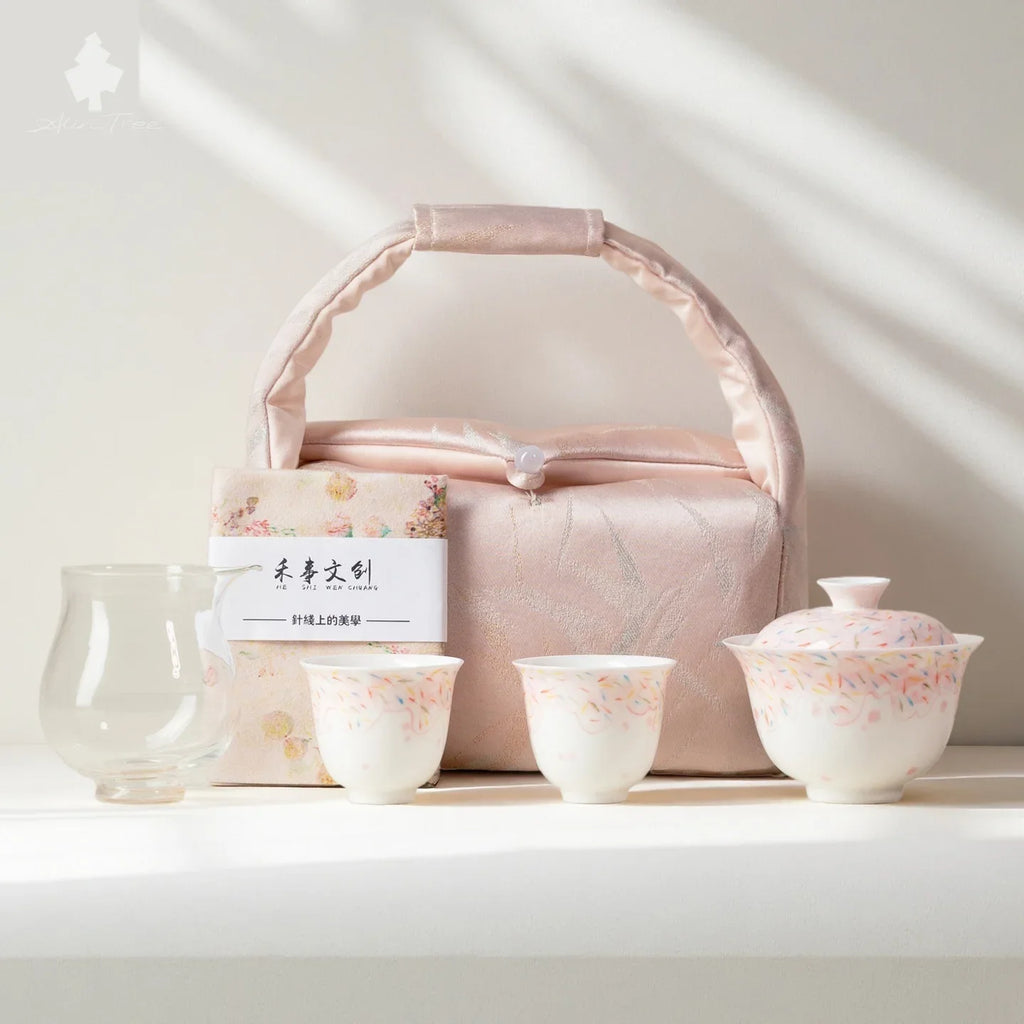 Pink Candy Bean Gaiwan Tea Set - AlinTree