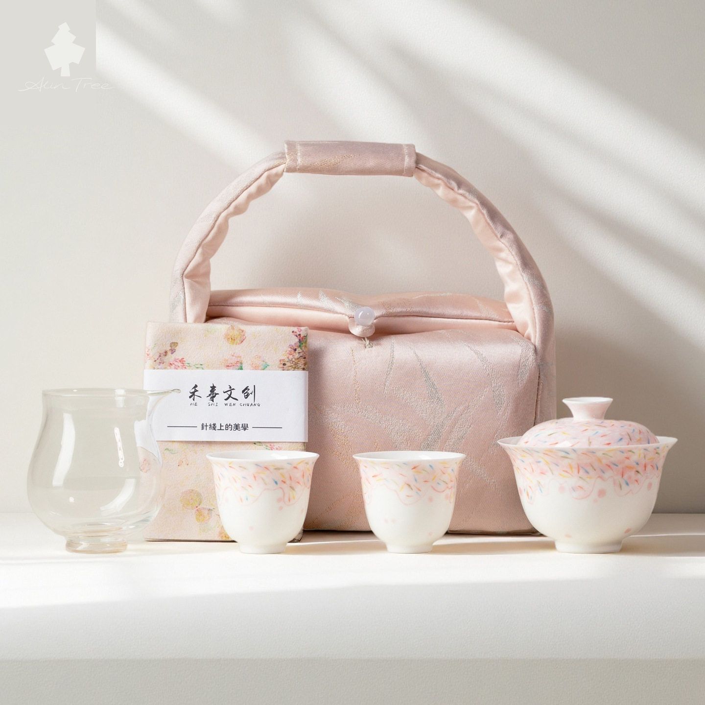 Pink Candy Bean Gaiwan Tea Set