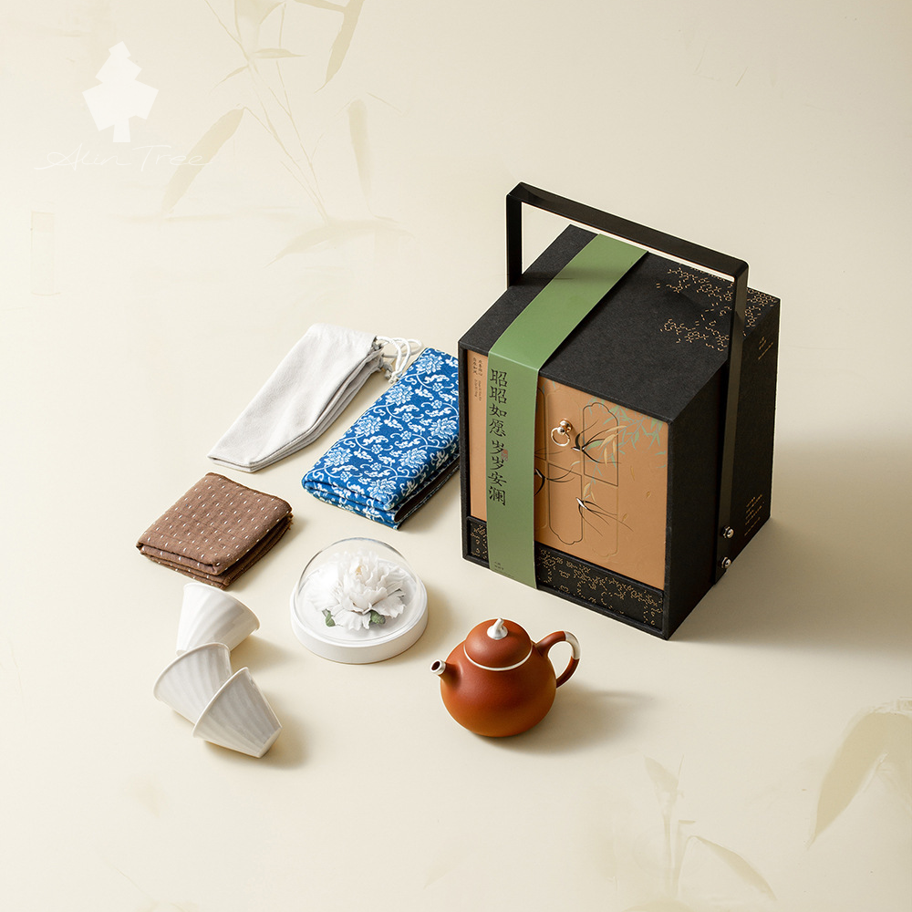 Purple Clay Teapot Outdoor Portable Tea Set – Drawer Carrying Box