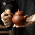 Zhuni (Cinnabar Clay) Yixing Zisha Teapot with Orange-Peel Texture - AlinTree