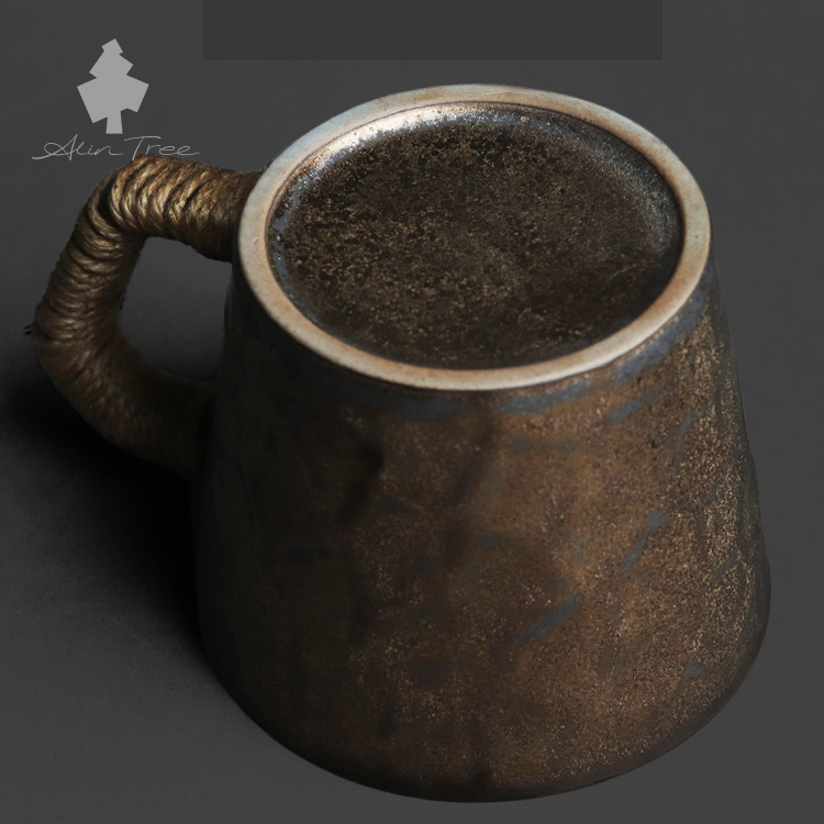 Black Gold  Kiln Coarse Pottery Cup